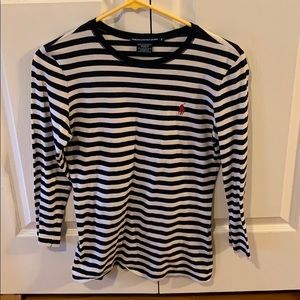 Navy and white Ralph Lauren Sport top